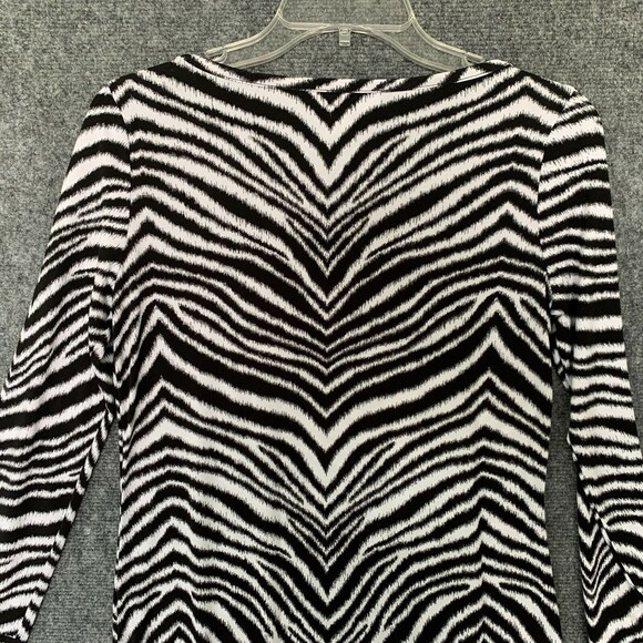 Michael MIchael Kors Sheath Dress Women Small Zebra Stretchy Slinky Hem Border - Picture 9 of 10